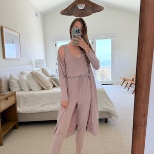 FP Beach Jumpsuit and LongLine Cardigan set